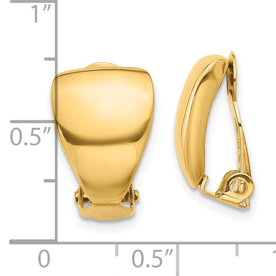 14K Polished Omega Clip Non-pierced Earrings