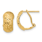 14K Polished and Diamond-cut Omega Back Earrings