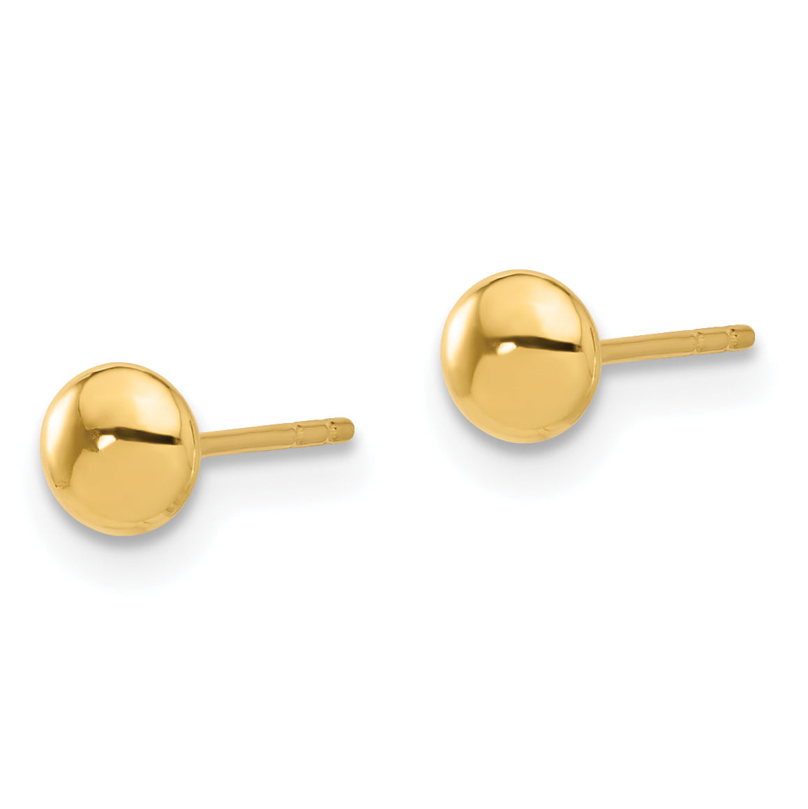 14K Polished 4.5mm Button Post Earrings Secondary image