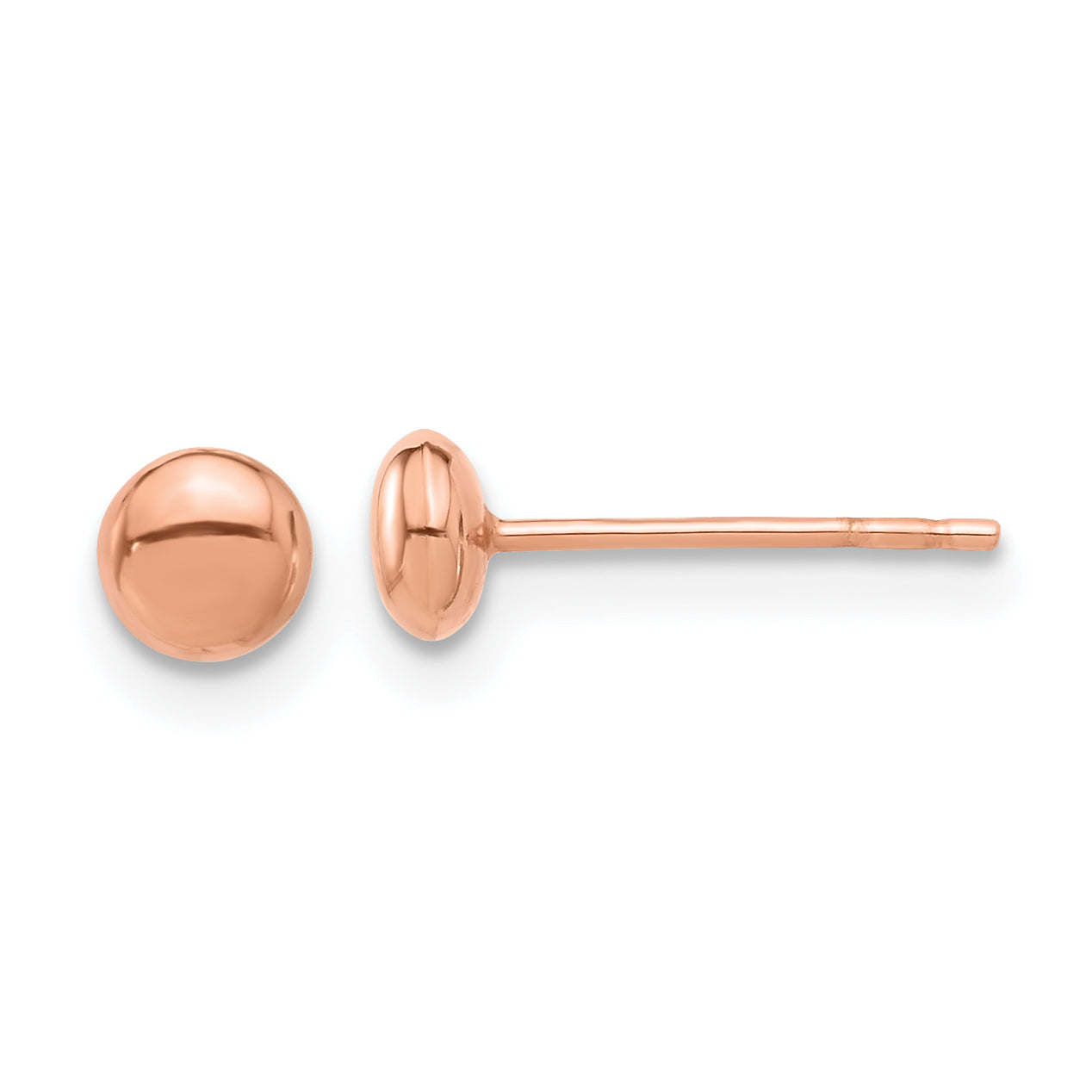 14K Rose Gold Polished 4.5mm Button Post Earrings Main image