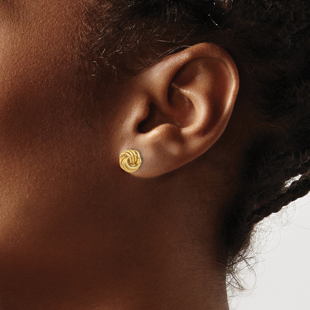 14K Polished Love Knot Post Earrings