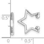 14K White Gold Polished Star Pair of Cuff Earrings