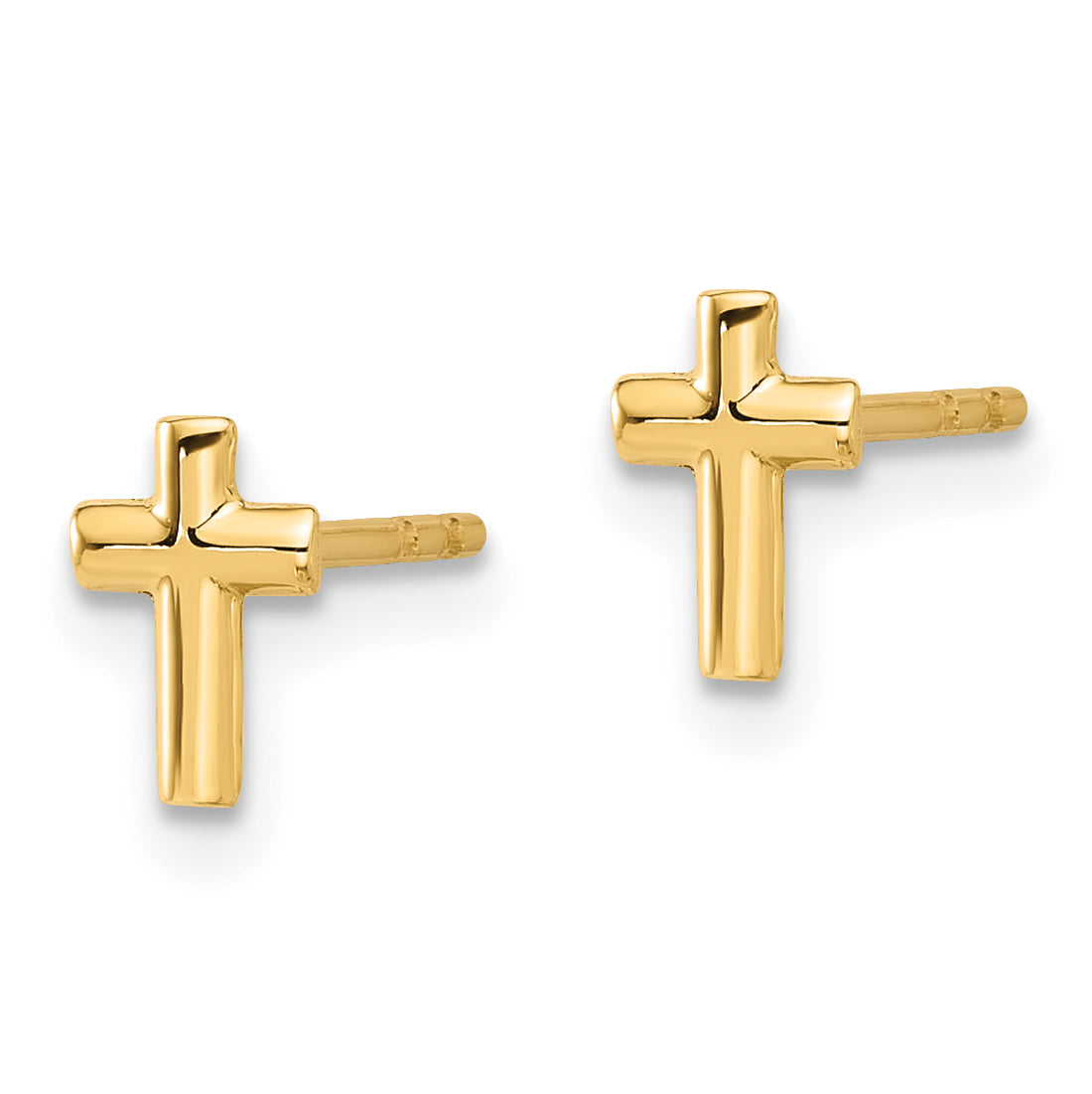 14K Polished Cross Post Earrings Secondary image
