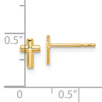 14K Polished Cross Post Earrings