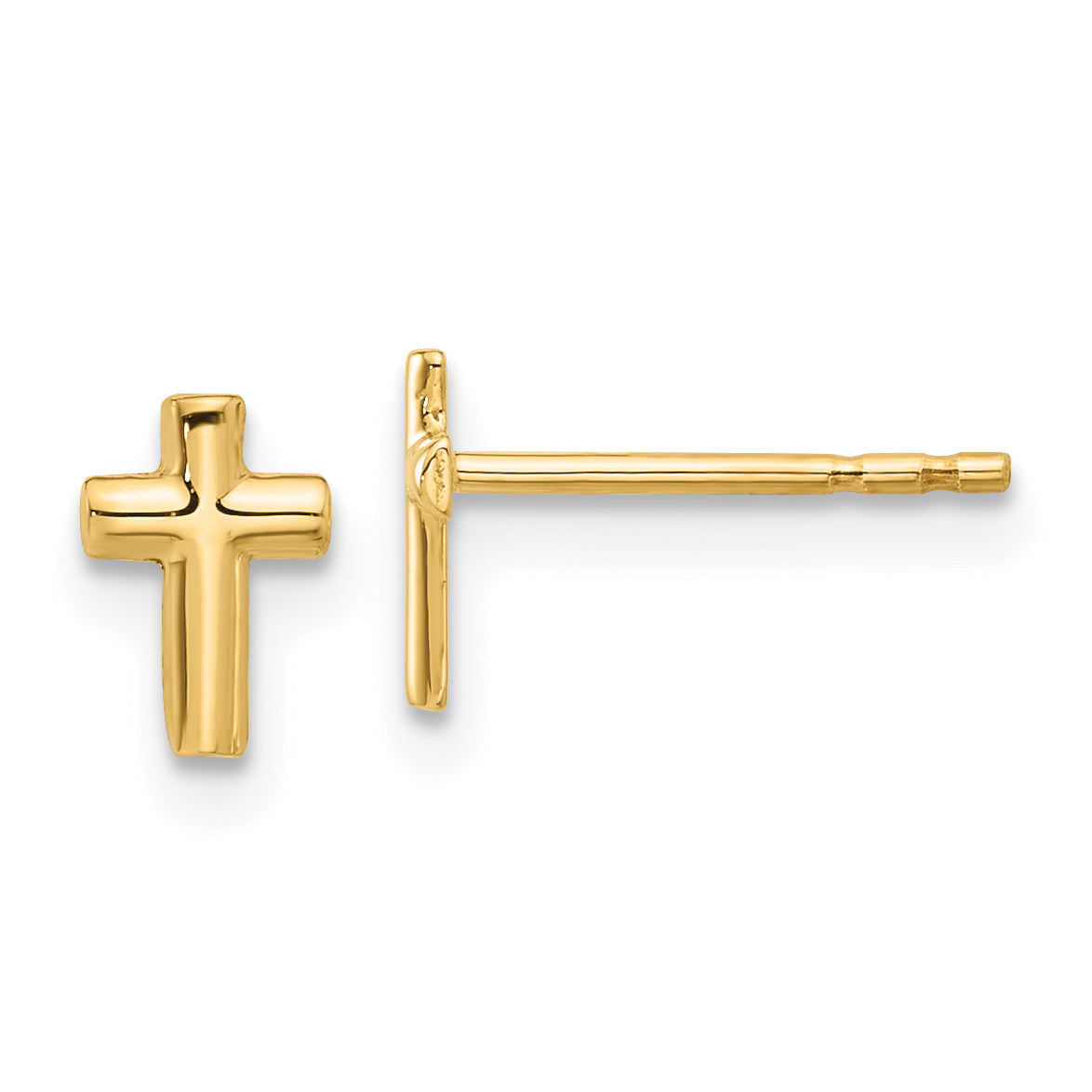 14K Polished Cross Post Earrings Main image