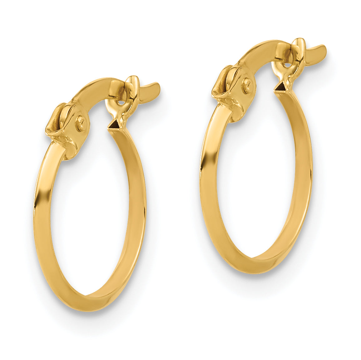 14K Polished Knife Edge Hoop Earrings Secondary image