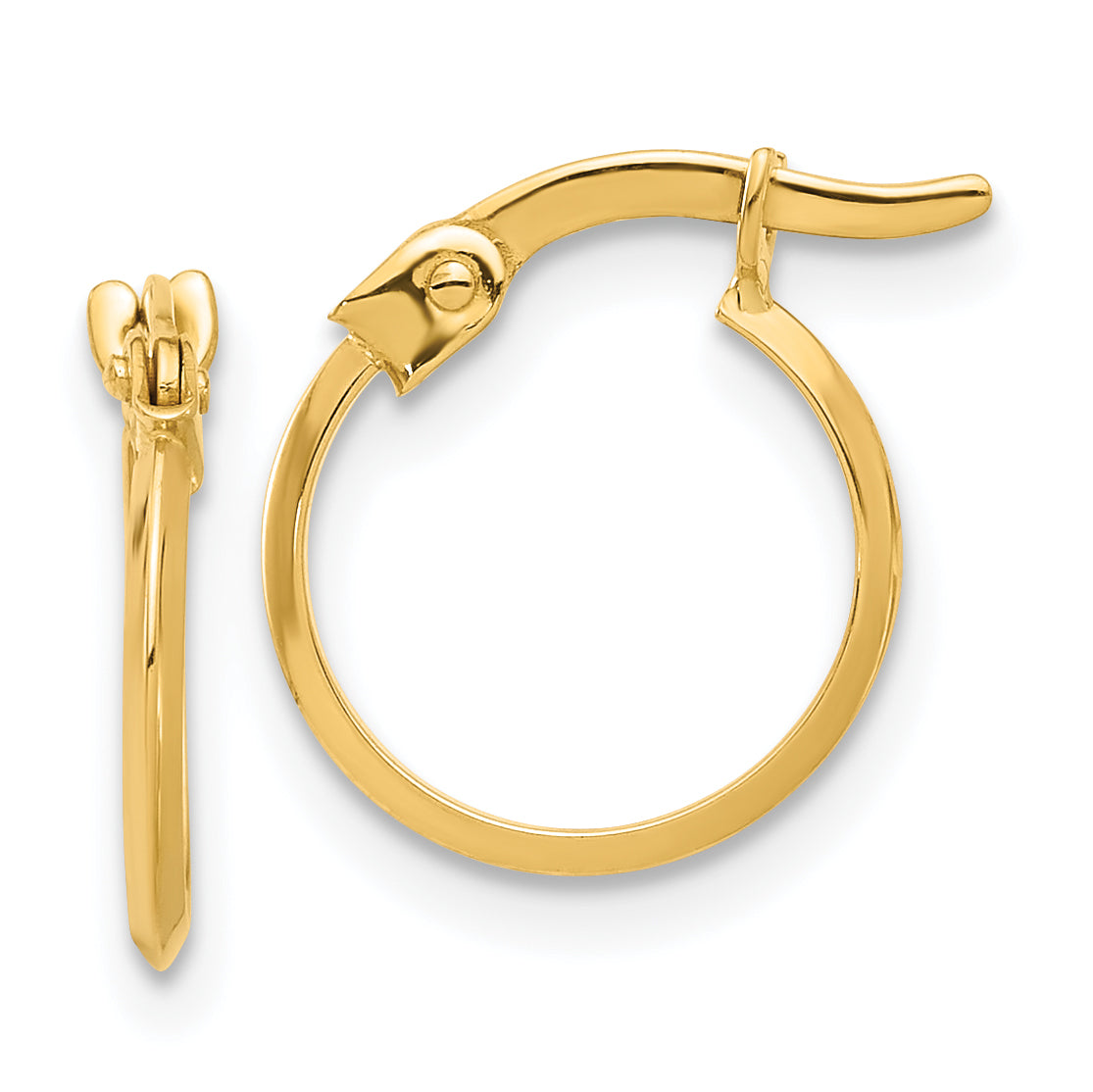 14K Polished Knife Edge Hoop Earrings Main image