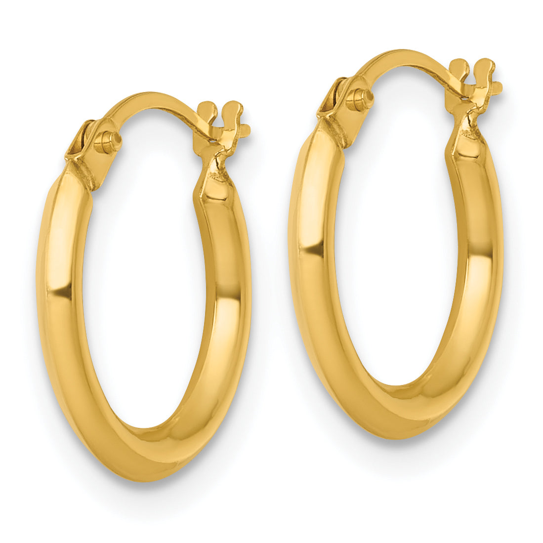 Polished Round Tube Hoop Earrings in 14K Yellow Gold Secondary image