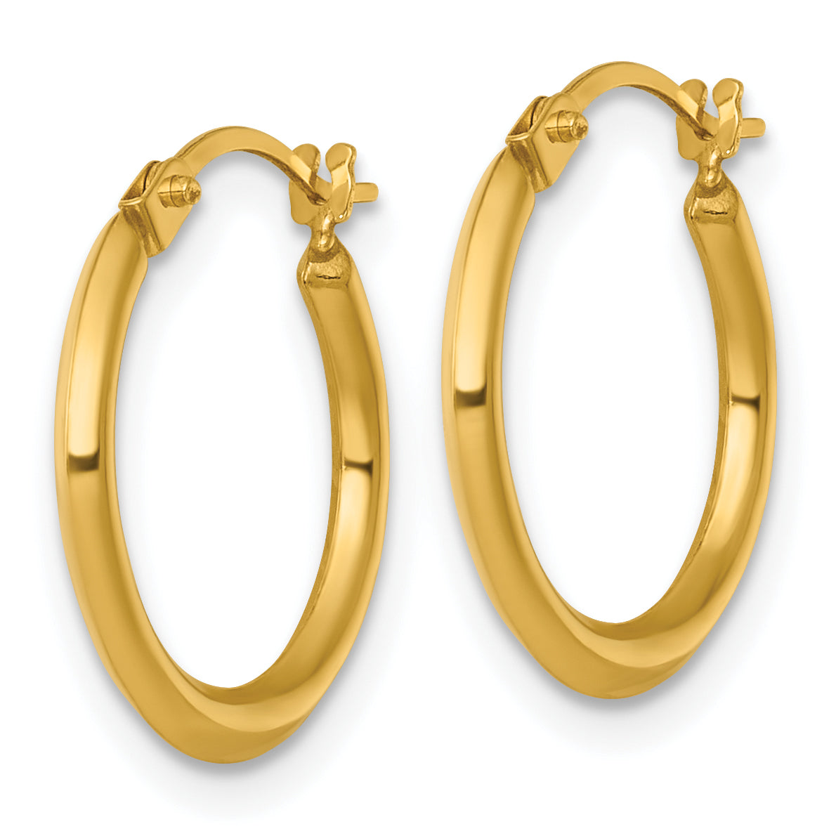 14k Polished 1.5 x 16.00mm Round Tube Hoop Earrings Secondary image