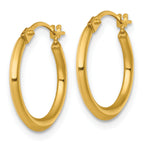 14k Polished 1.5 x 16.00mm Round Tube Hoop Earrings