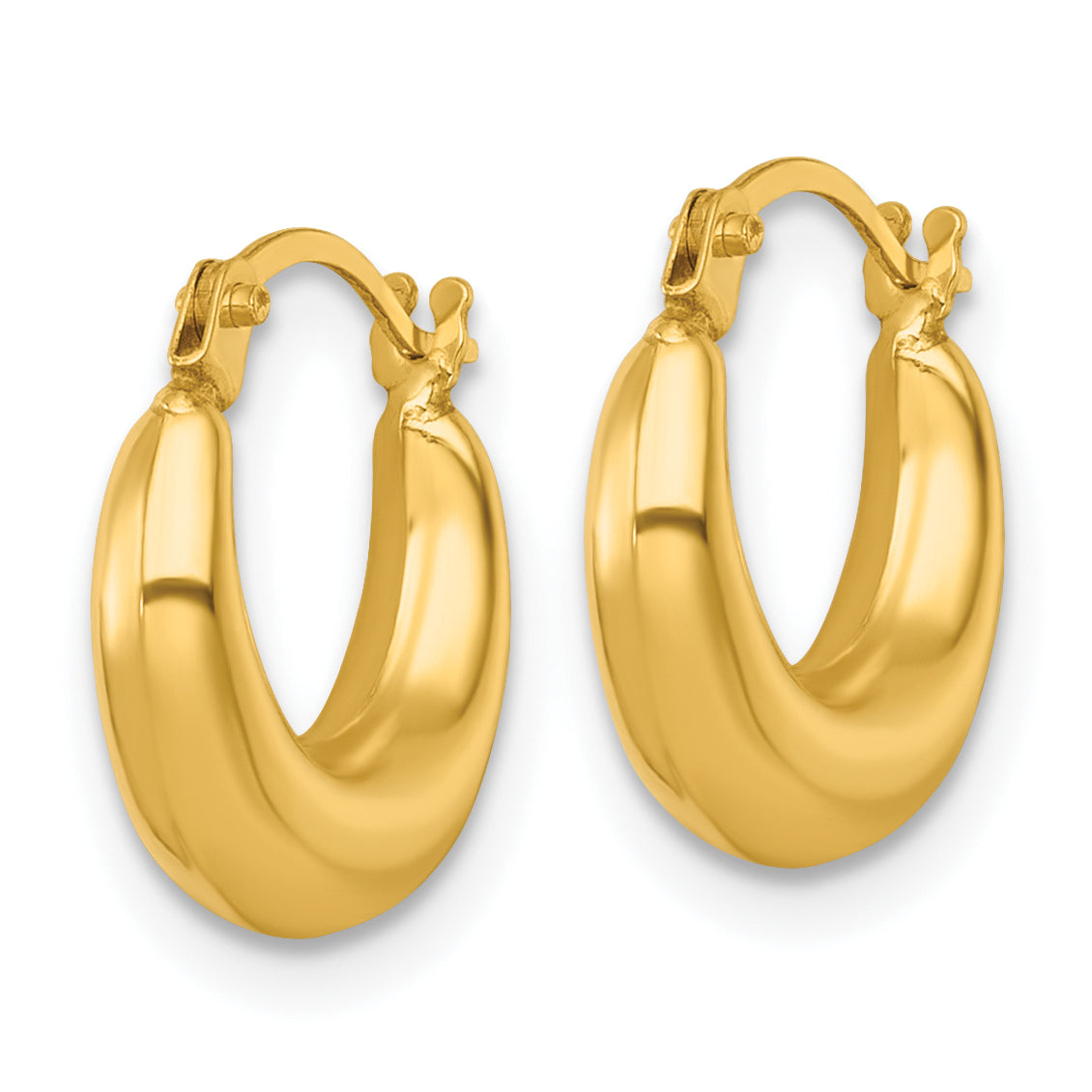Graduated Hollow Hoop Earrings in 14K Yellow Gold Secondary image