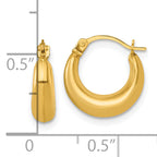 14k Polished 3.80mm Graduated Hollow Hoop Earrings