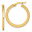 14k Polished 1.5 x 24mm Textured Greek Key Hoop Earrings
