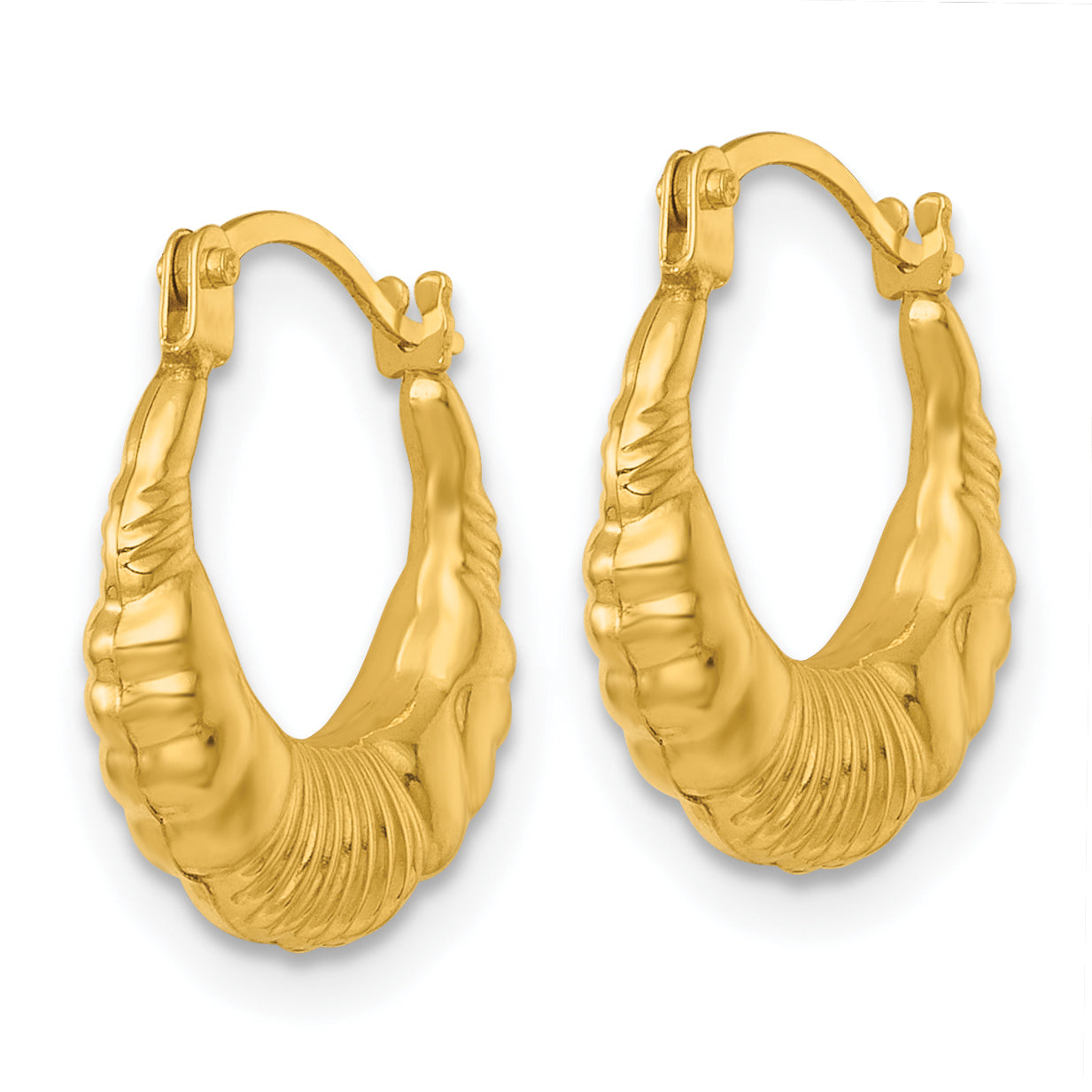 Scalloped Hoop Earrings in 14K Yellow Gold Secondary image