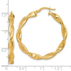 14k Polished Twisted 4.00 x 38mm Tube Hoop Earrings