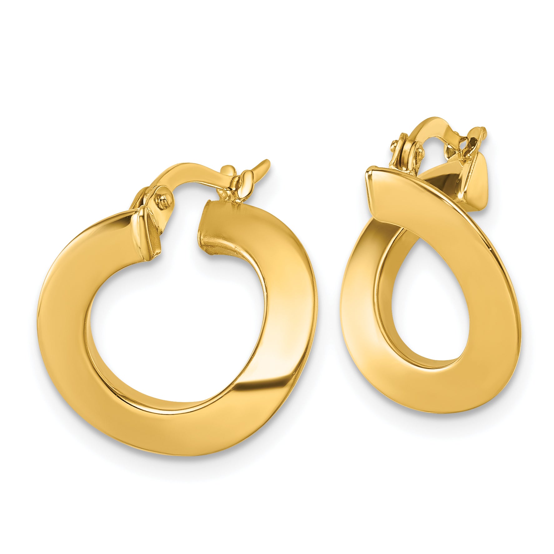 14k Polished Twisted Tube Hoop Earrings Secondary image
