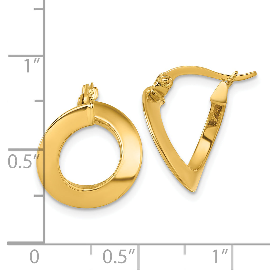 14k Polished Twisted Tube Hoop Earrings