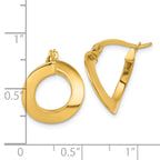 14k Polished Twisted Tube Hoop Earrings