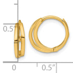 14k Polished Fancy Double Round Hinged Hoop Earrings
