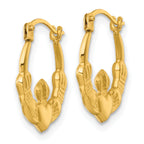 14k Polished 14.00mm Claddagh Hollow Hoop Earrings