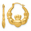 14k Polished 20.00mm Claddagh Hollow Hoop Earrings