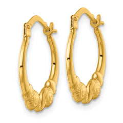 14k Polished 16.00mm Rams Head Hollow Hoop Earrings