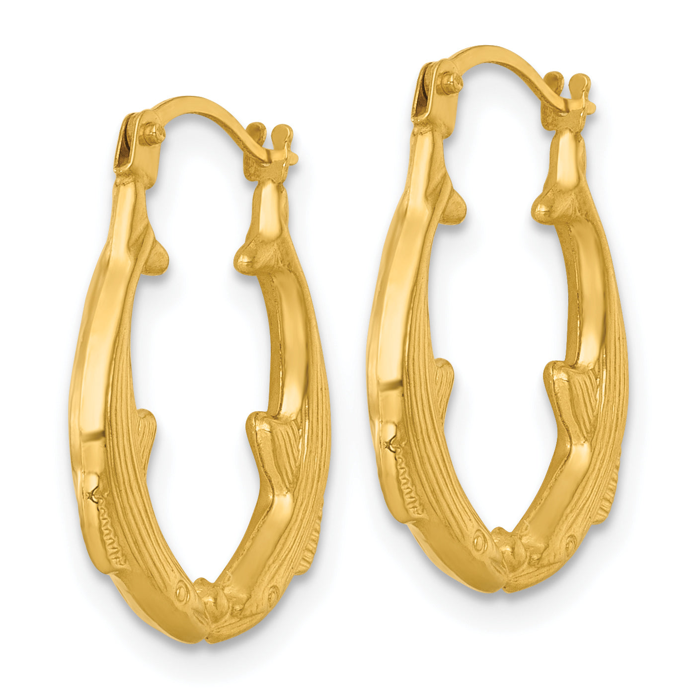Two Whales Hoop Earrings in 14K Yellow Gold Secondary image