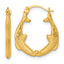 14k Polished Two Whales Hollow Hoop Earrings