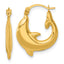 14k Polished Dolphin Hollow Hoop Earrings