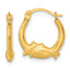 14k Polished Two Dolphins Hollow Hoop Earrings