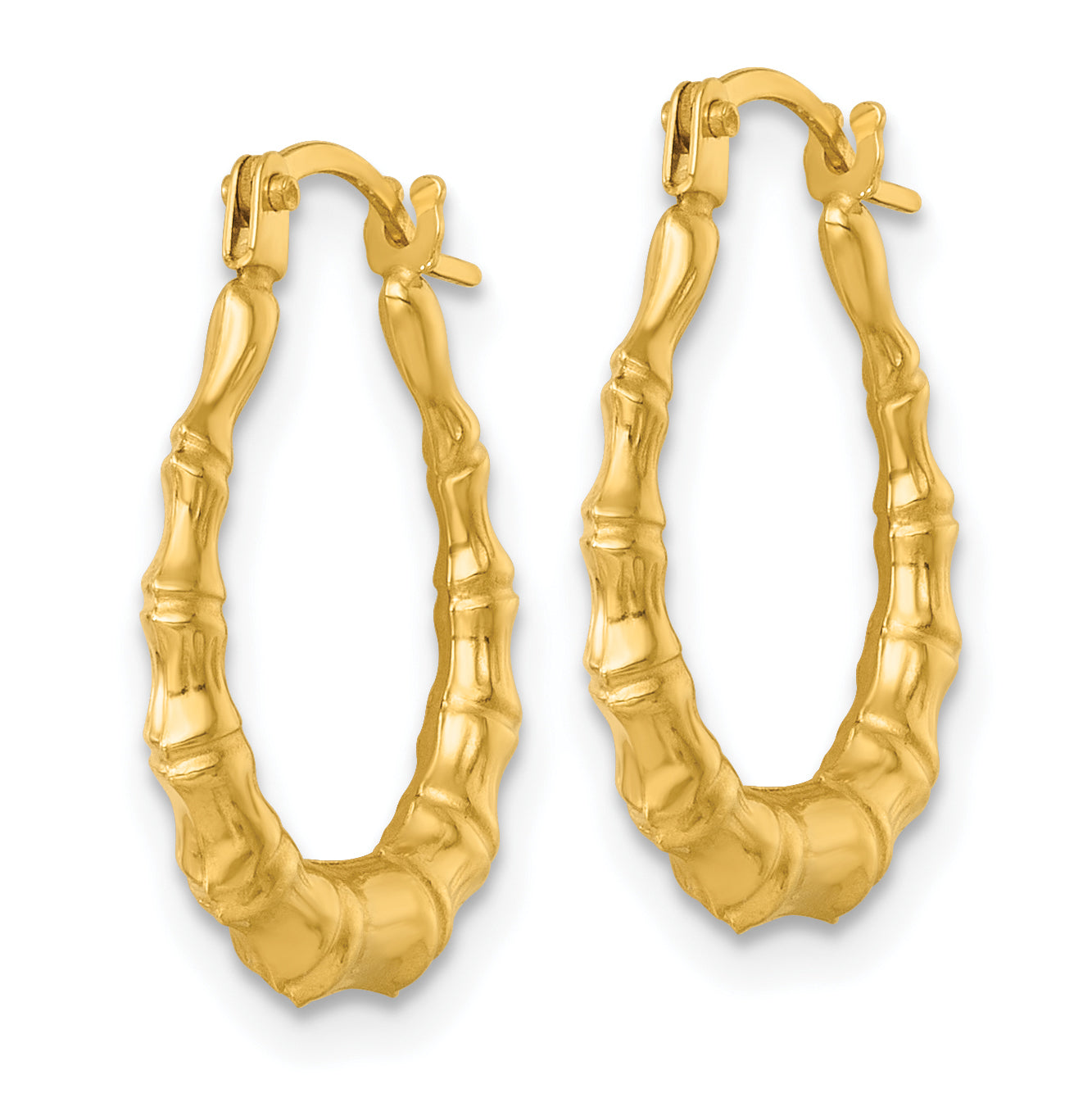 Bamboo Hoop Earrings in 14K Yellow Gold Secondary image