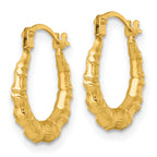 14k Polished 13.00mm Bamboo Hollow Hoop Earrings
