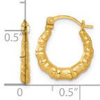 14k Polished 13.00mm Bamboo Hollow Hoop Earrings