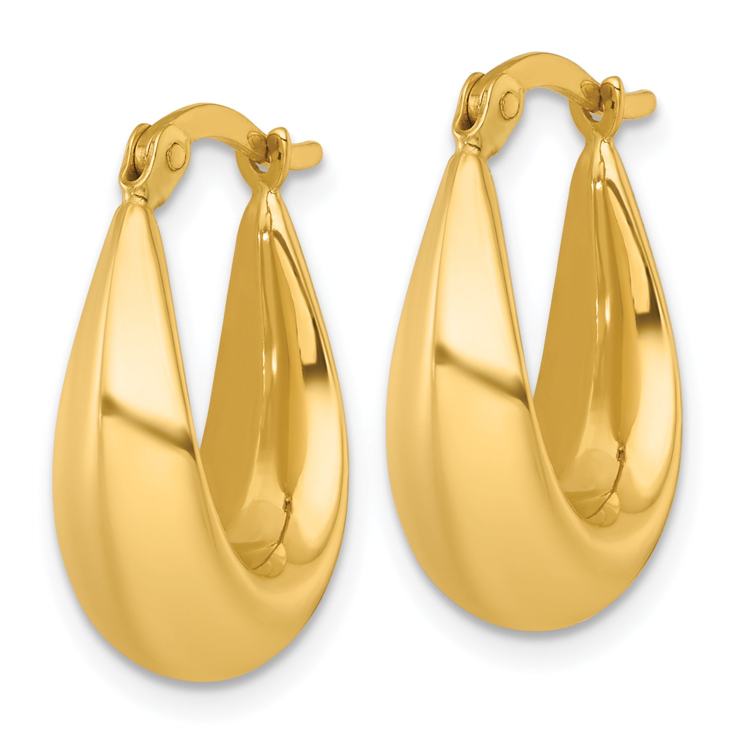 14k Polished Tapered Hollow Hoop Earrings Secondary image