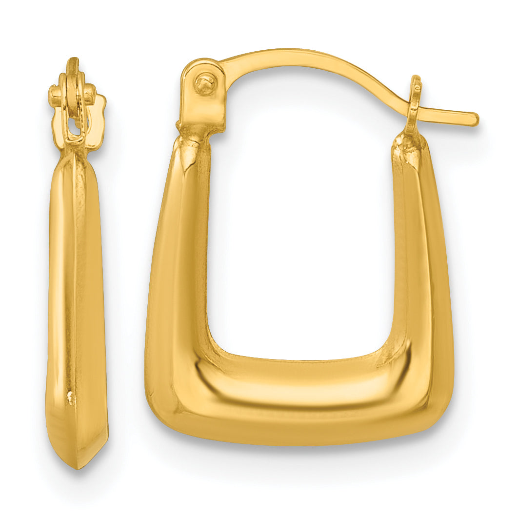 14k Polished 2.25mm Square Hollow Hoop Earrings Main image