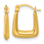 14k Polished 2.25mm Square Hollow Hoop Earrings