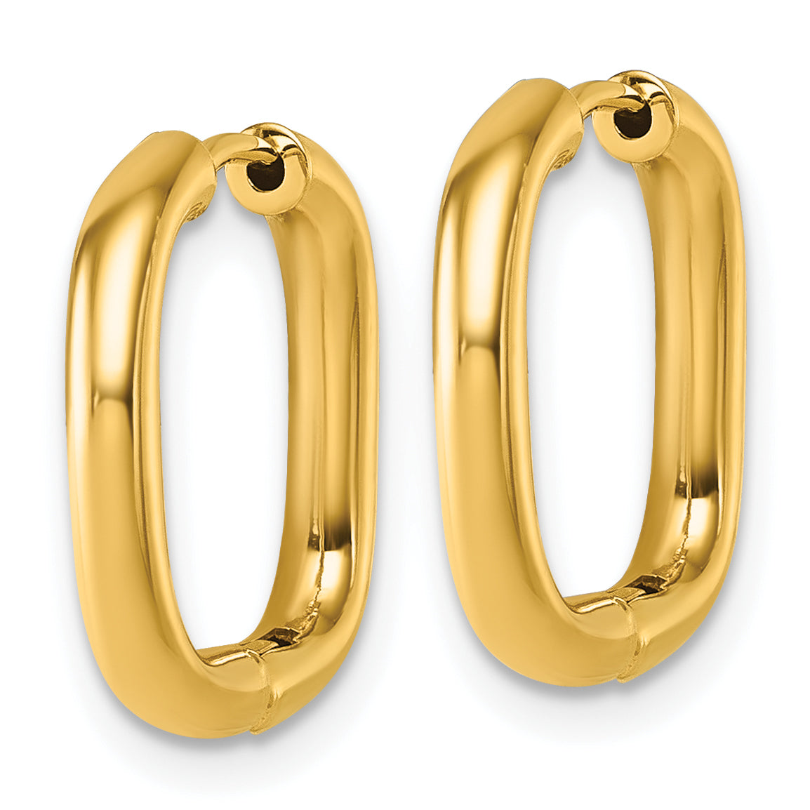 14K Polished Square Endless Tube Hoop Hinged Earrings Secondary image