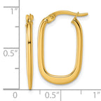 14k Polished Oval Tapered Tube Hoop Earrings