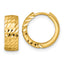 14k Polished 5.0mm Diamond-cut Round Hinged Hoop Earrings