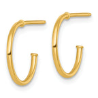 14k Polished 1.2 x 14mm Solid C-Hoop Post Earrings