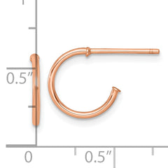 14k Rose Gold Polished 1.2 x 12mm Solid C-Hoop Post Earrings