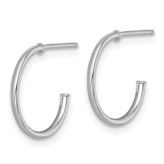 14k White Gold Polished 1.2 x 14mm Solid C-Hoop Post Earrings