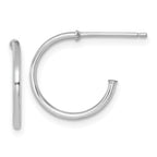 14k White Gold Polished 1.2 x 14mm Solid C-Hoop Post Earrings