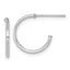 14k White Gold Polished 1.2 x 14mm Solid C-Hoop Post Earrings