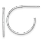 14k White Gold Polished 1.2 x 20mm Solid C-Hoop Post Earrings