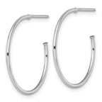 14k White Gold Polished 1.2 x 25mm Solid C-Hoop Post Earrings