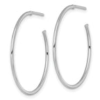 14k White Gold Polished 1.2 x 30mm Solid C-Hoop Post Earrings