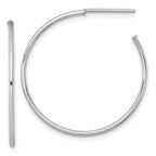 14k White Gold Polished 1.2 x 30mm Solid C-Hoop Post Earrings