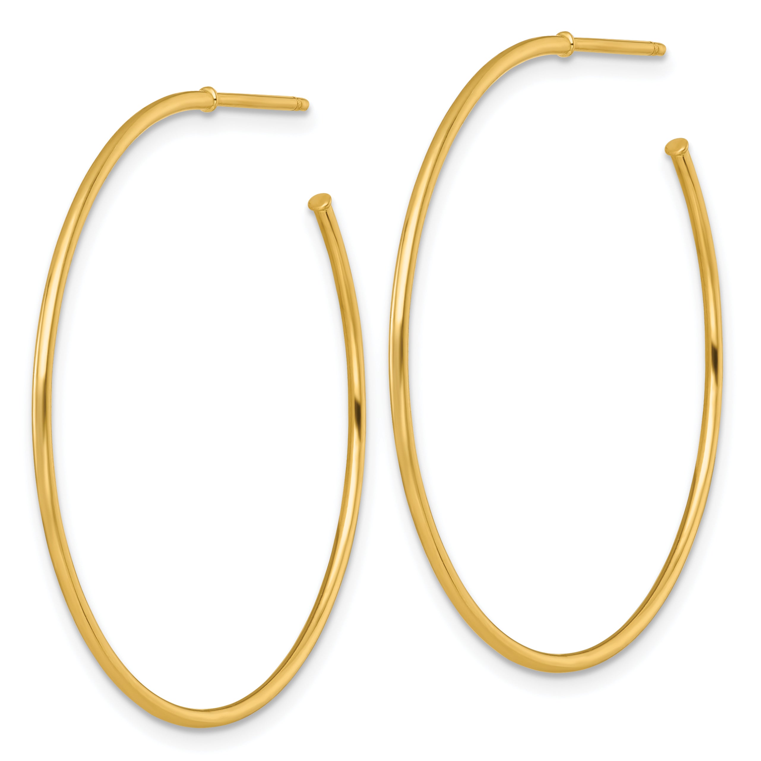 14k Polished 1.2 x 40mm Solid C-Hoop Post Earrings Secondary image