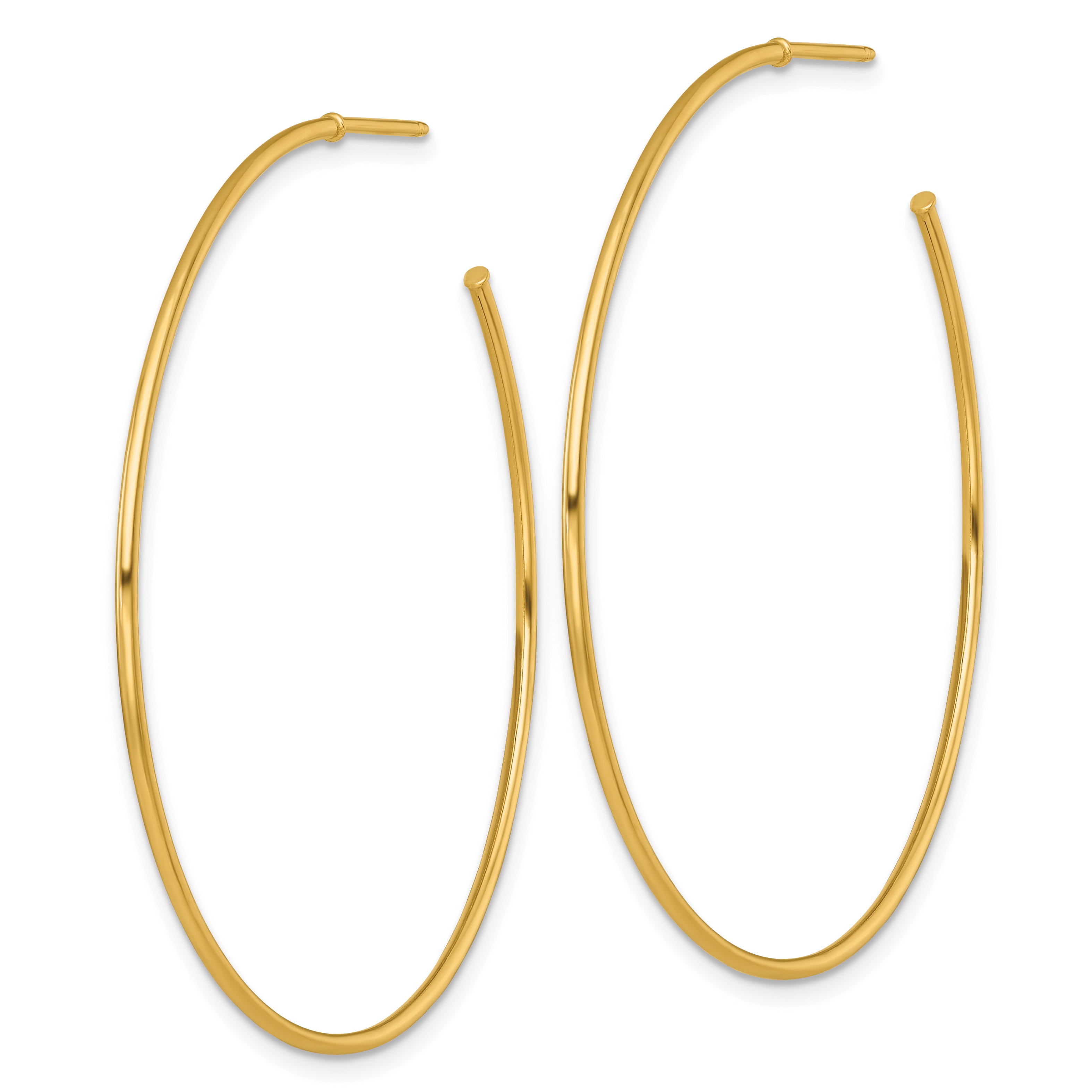 14k Polished 1.2 x 50mm Solid C-Hoop Post Earrings